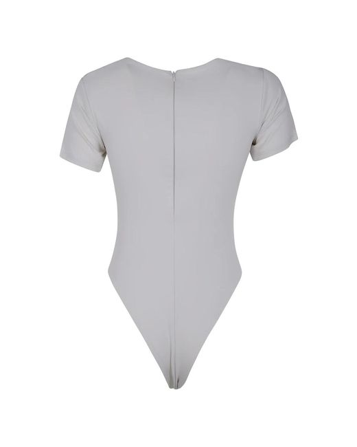 Entire studios Tops ,Grijs ,Nylon Nylon Spandex Bodysuit in het Gray