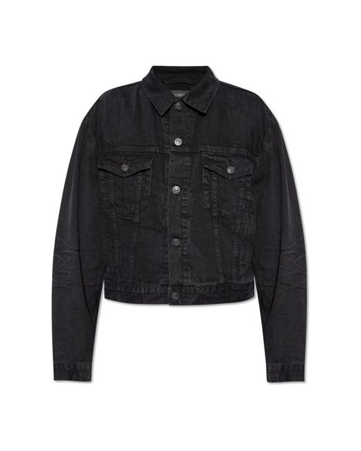 Denim Jackets Balenciaga de color Black