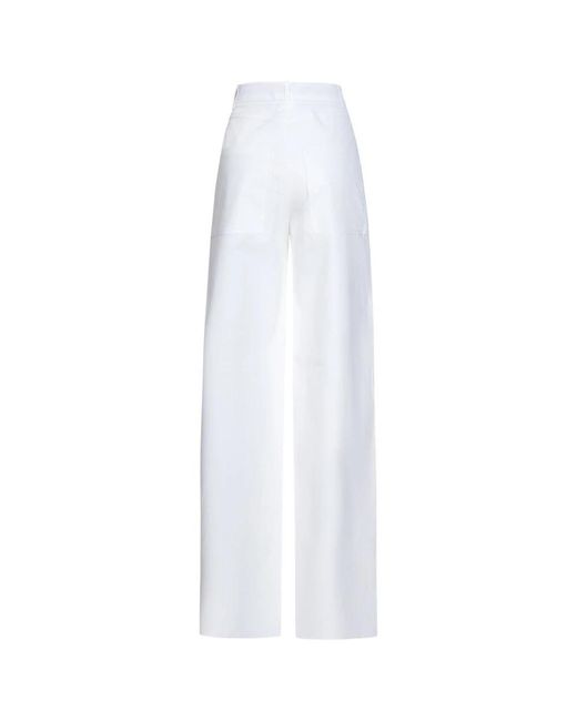 Max Mara Studio White Wide Trousers
