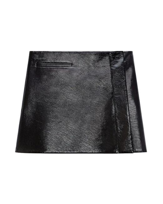 Courreges Vinyl Mini Rok in het Black