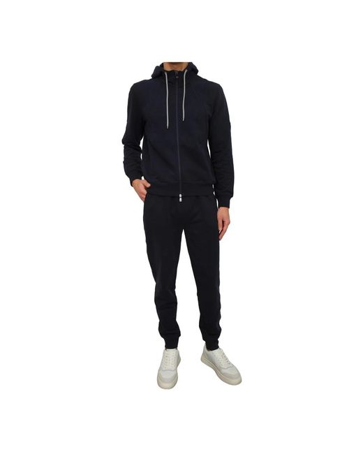 Corneliani Fitness ,Blauw ,Katoen Felpa in het Black voor heren