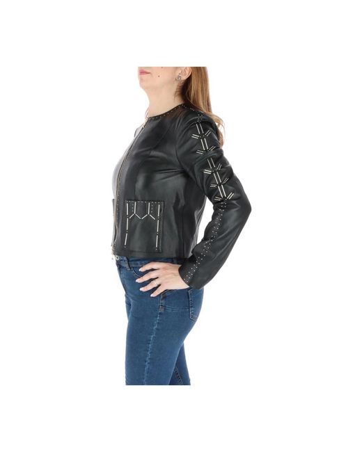 Patrizia Pepe Black Leather Jackets