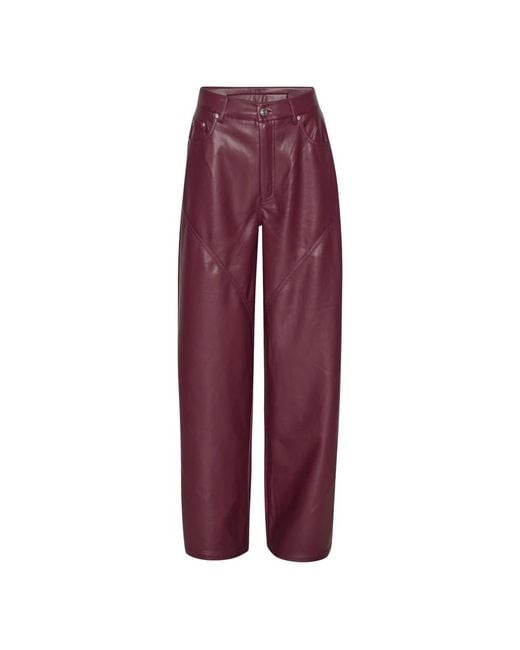 ROTATE BIRGER CHRISTENSEN Red Straight Trousers