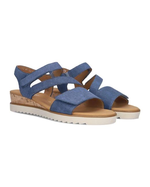 Gabor Blue Blaue Ledersandalen Für Sonnige Tage