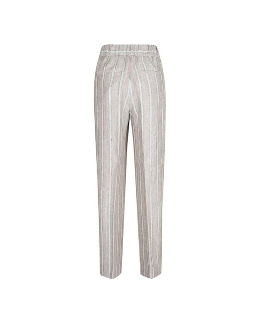 Peserico White Slim-Fit Trousers
