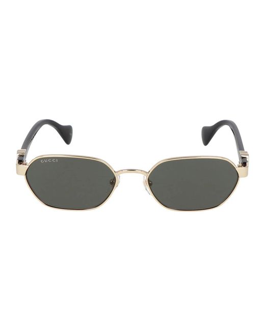 Gucci Yellow Quadratische metallrahmen-sonnenbrille