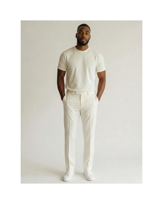 PT01 White Slim-Fit Trousers for men