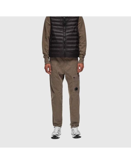 C P Company Schwarze baumwoll regular fit hose in Gray für Herren