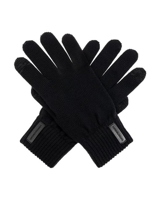 Emporio Armani Black Gloves for men