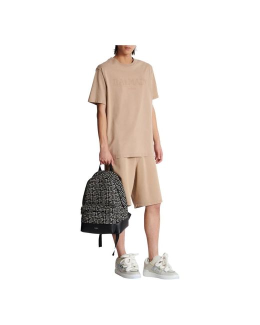 Zaino con monogramma di Balmain in Black da Uomo