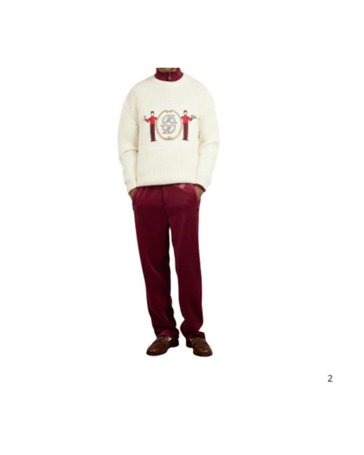 Drole de Monsieur White Round-Neck Knitwear for men