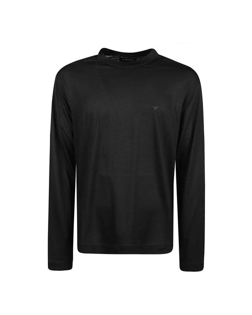 Emporio Armani Black Long Sleeve T-Shirts for men