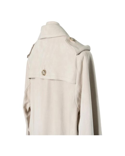Giorgio Brato Natural Luxuriöser suede light leather trench coat