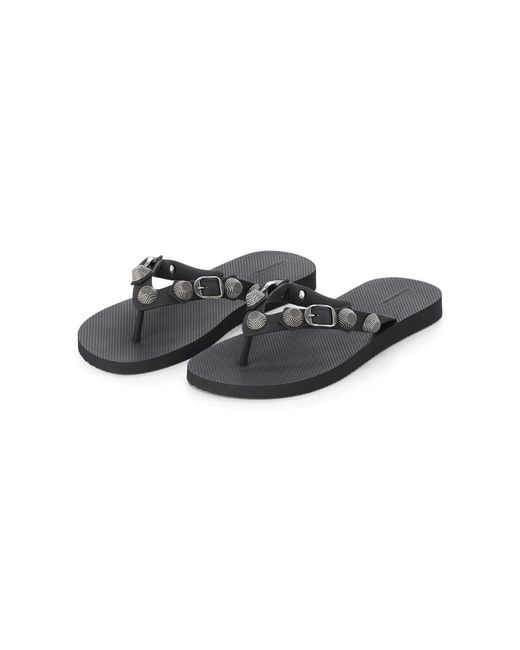 Balenciaga Black Flip Flops