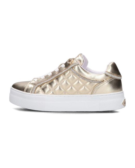 Guess White Goldene Funkelnde Sneakers Für Frauen