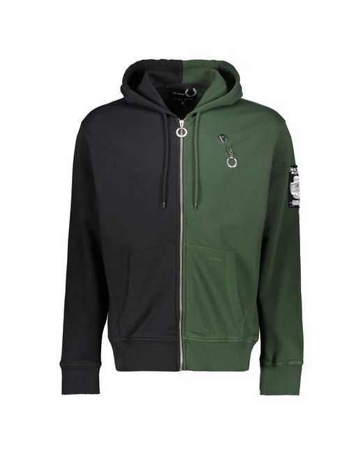 Fred Perry Kontrast full zip hoodie mit zerstörungseffekt in Green für Herren