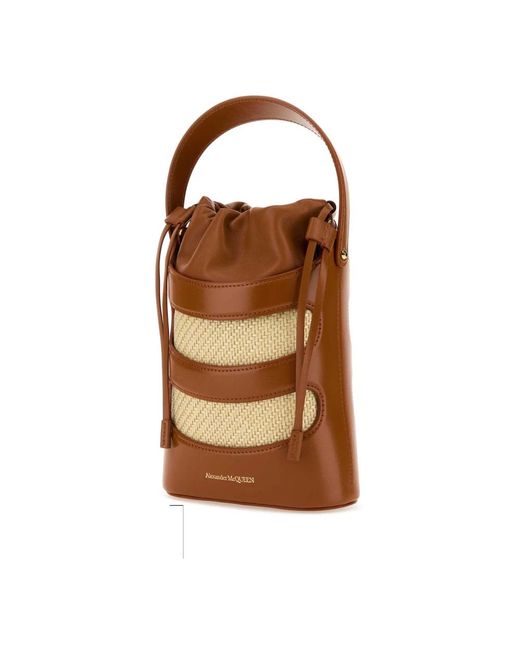 Alexander McQueen Brown Mini the rise bucket tasche