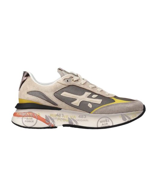 Premiata Gray Wildleder Und Stoff Sneakers