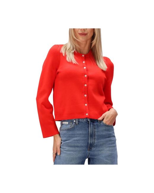 Y.A.S Truien & Vesten ,Rood ,Denim Yaseena Ls Knit Cardigan in het Red
