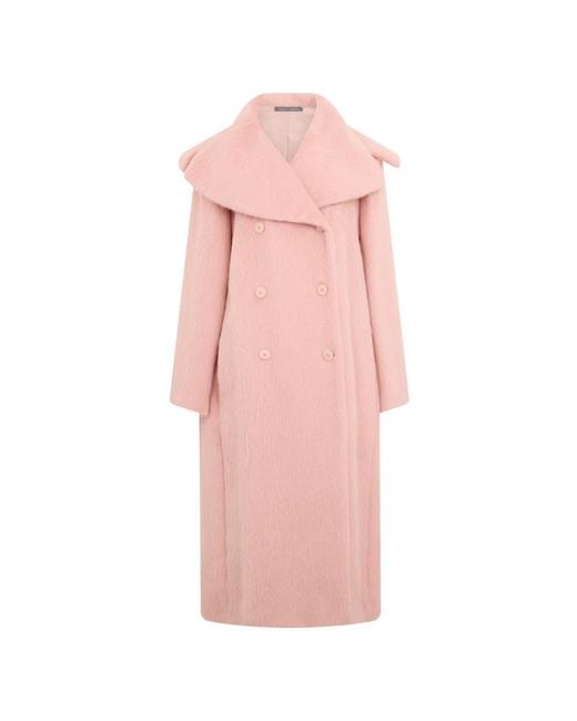 Alberta Ferretti Pink Double-Breasted Coats