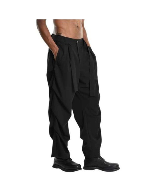 LA HAINE INSIDE US Black Wide Trousers for men