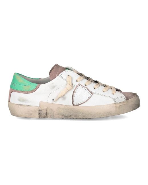 Philippe Model Schoenen ,Wit ,Leer Sneakers Prsx Tennis in het White