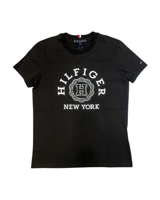 Tommy Hilfiger T-Shirt Mit Grafikdruck Aus Baumwolle Regular Fit in Black für Herren