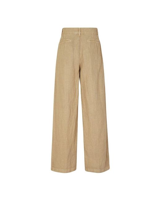 Massimo Alba Natural Leinen sand hose mit reißverschluss,leinen sand hose