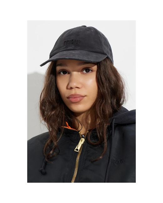 Vetements Accessoires ,Zwart ,Katoen Friday Distressed Cap in het Black