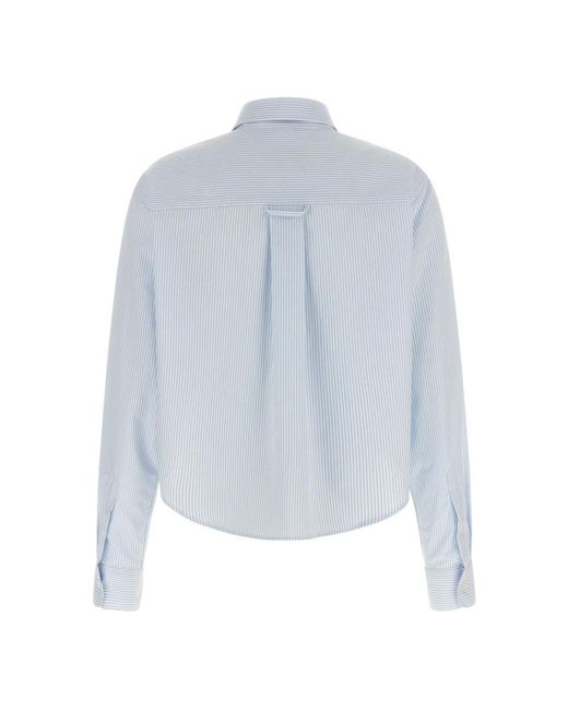 AMI Gestreepte Cropped Blouse in het Blue