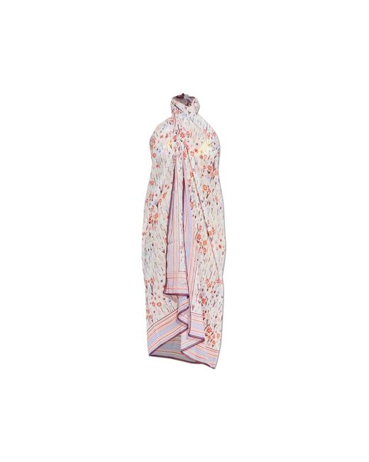 Lanvin Pink Schal Mit Blumenmuster