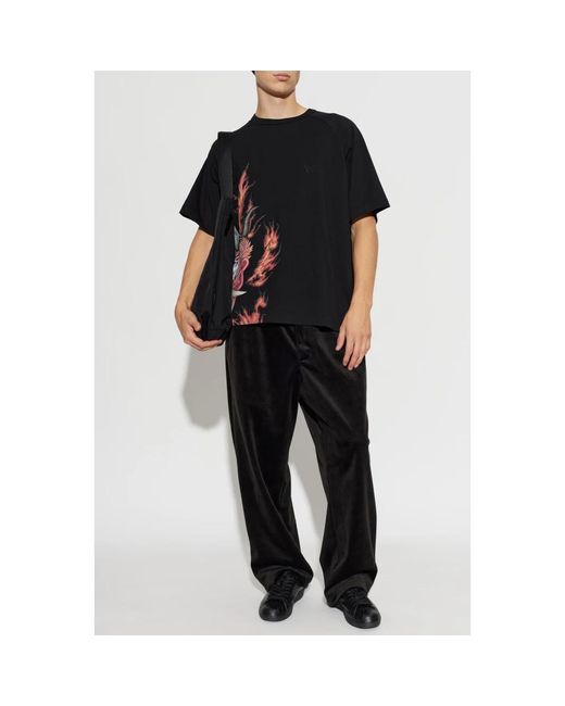 Y-3 Fluwelen Corduroy Track Pants in het Black voor heren