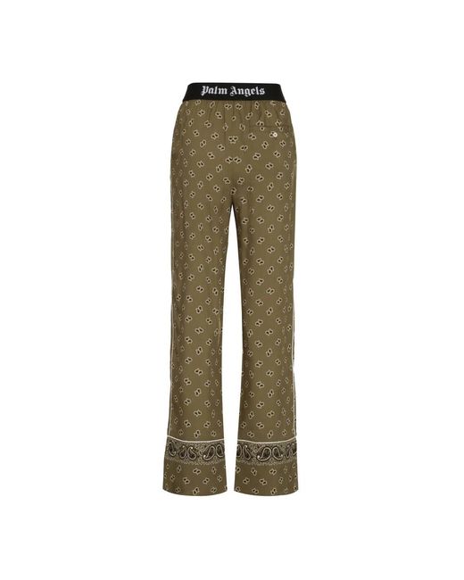 Palm Angels Green Wide Trousers