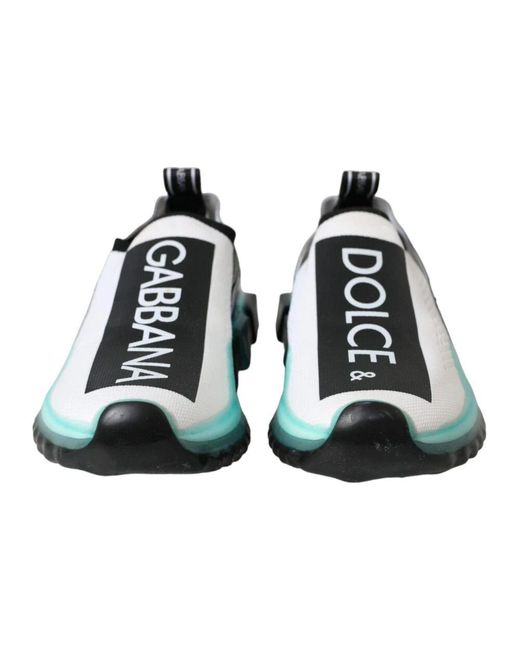 Dolce & Gabbana Blue Logo print slip-on sorrento sneakers