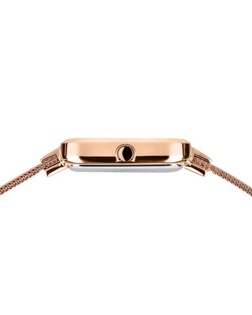 Bering Accessoires ,Geel ,Petite Vierkante Horloge in het Green
