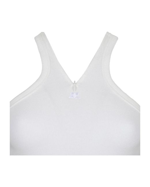 Courreges White Sleeveless Tops