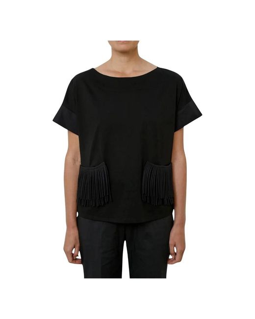 MEIMEIJ Tops ,Zwart ,Katoen Zwarte T-Shirt 100% Katoen in het Black