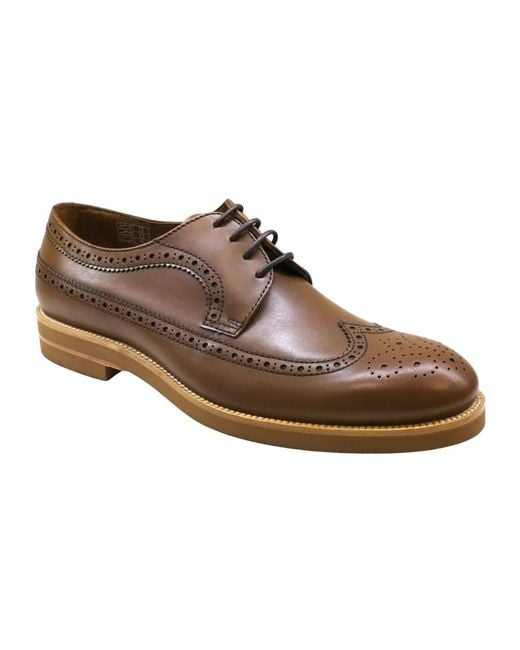 Lottusse Brown Laced Shoes for men