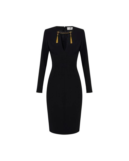Elisabetta Franchi Black Midi Dresses
