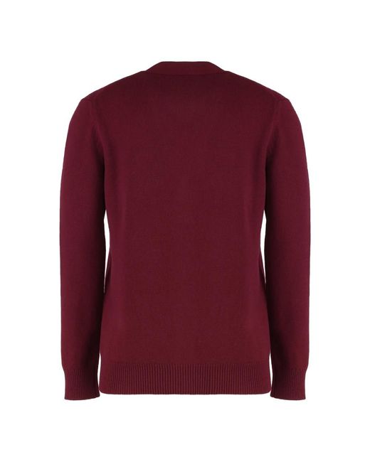 Gucci Truien & Vesten ,Rood ,Wol Cashmere Wollen Vest Met Borduursel in het Red voor heren
