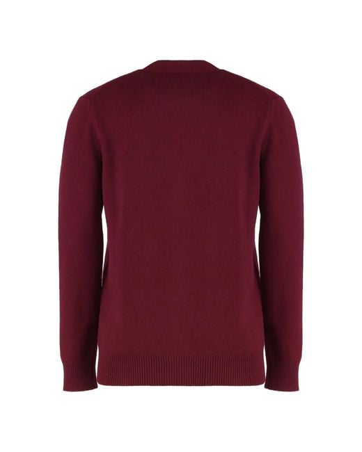 Gucci Truien & Vesten ,Rood ,Wol Cashmere Wollen Vest Met Borduursel in het Red voor heren