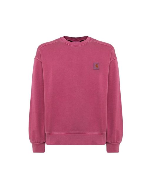 Carhartt Baumwoll-sweatshirt mit rundhalsausschnitt in Pink für Herren