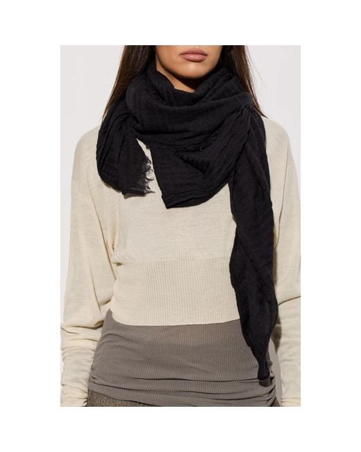 Rick Owens Black Winter Scarves