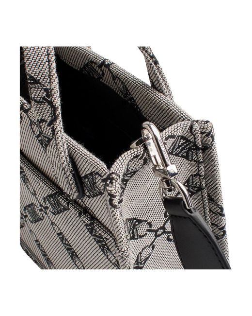 Michael Kors Gray Cross-Body Tasche Mit Kettenmuster
