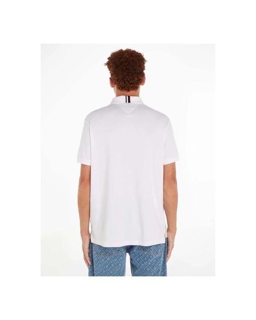 Tommy Hilfiger Weißes polo-shirt mit besticktem logo in White für Herren