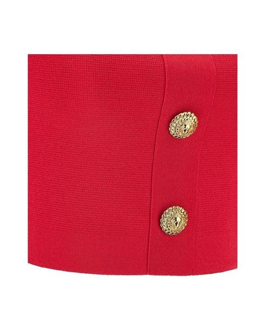 Balmain Red Sleeveless Tops
