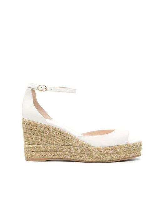 Stuart Weitzman Schoenen ,Wit ,Leer Wedge Espadrilles in het Natural