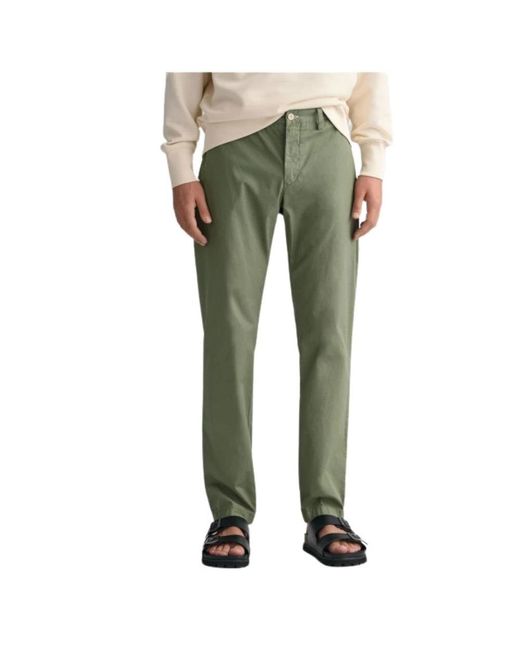 Pantaloni chino slim fit hallden da Uomo di GANT in Verde | Lyst