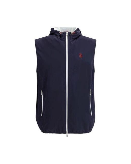 Brunello Cucinelli Blue Vests for men