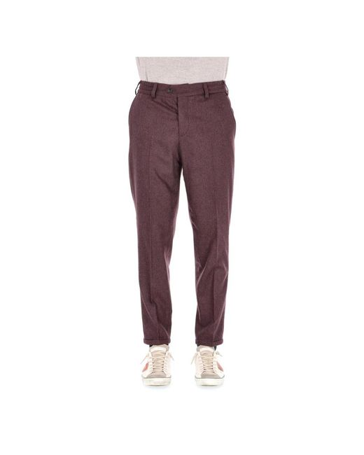 PT Torino Purple Straight Trousers for men
